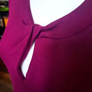 Lane Bryant 10/12 berry tunic twist keyhole